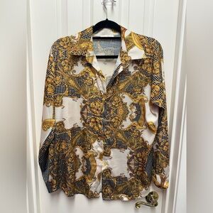 GALITA, Gold and Black Patterned Shirt
